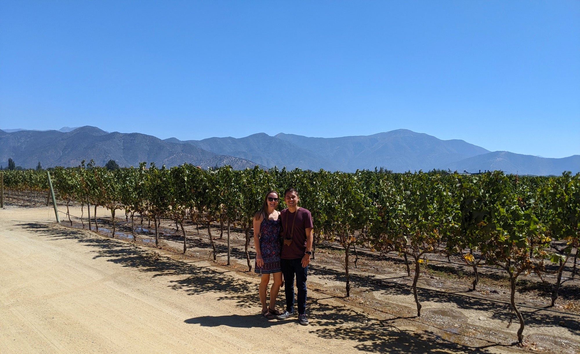 Marian and John in Santiago on a Winery Tour